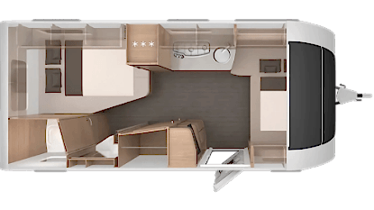 Knaus Südwind 500 UF 60Y Çekme Karavan Yerleşim